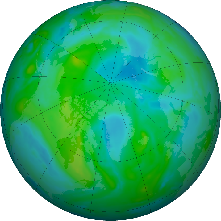 Arctic ozone map for 21 August 2023